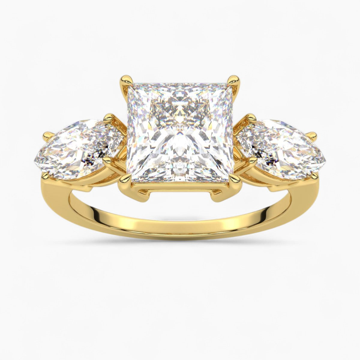 Round Cut Three Stone Diamond Engagement Ring