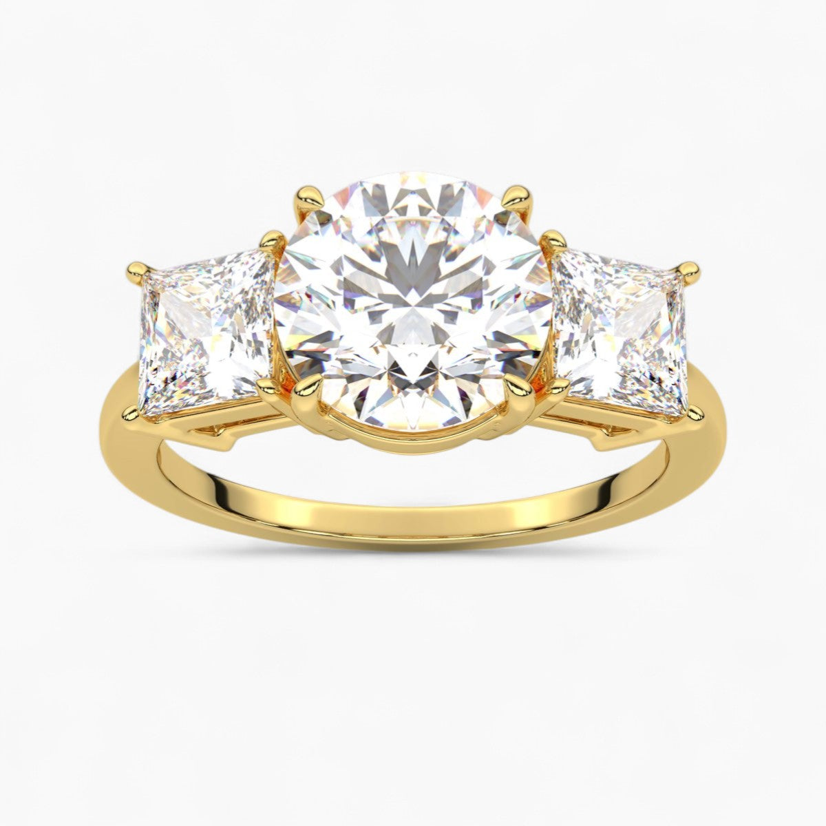 Heart Cut Three Stone Diamond Engagement Ring