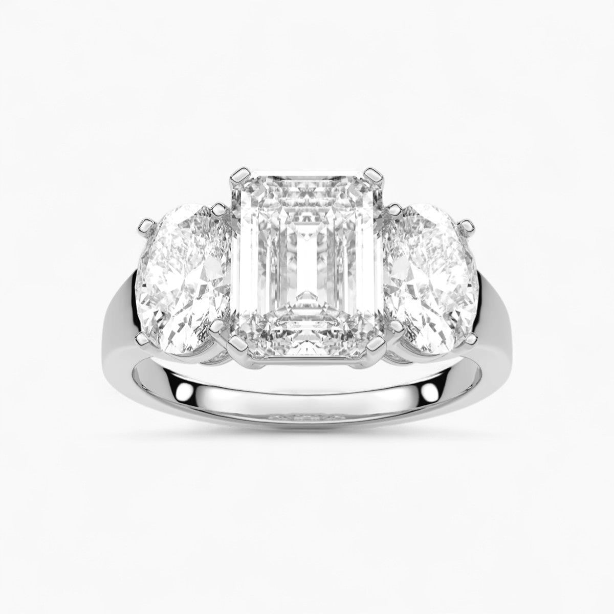 Oval Cut Three Stone Diamond Engagement Ring