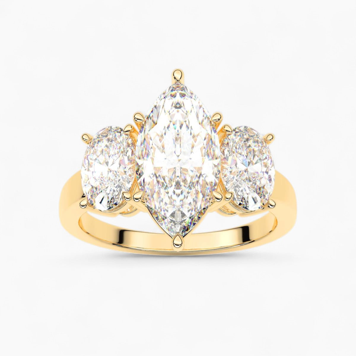 Oval Cut Three Stone Diamond Engagement Ring