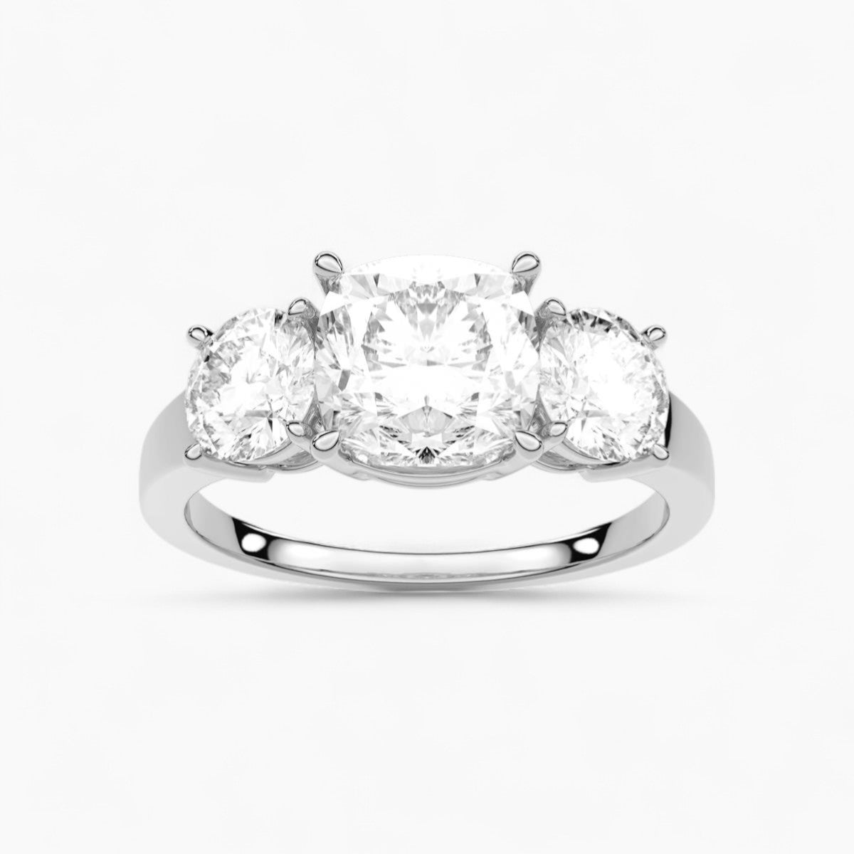 Round Cut Three Stone Diamond Engagement Ring