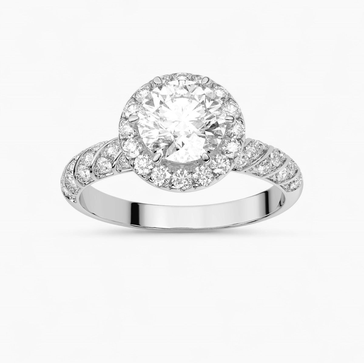 The Diamond Swirl Halo Engagement Ring
