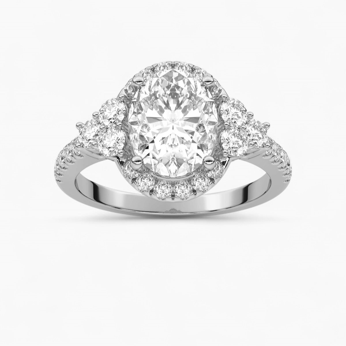 Opulent Diamond Halo Engagement Ring