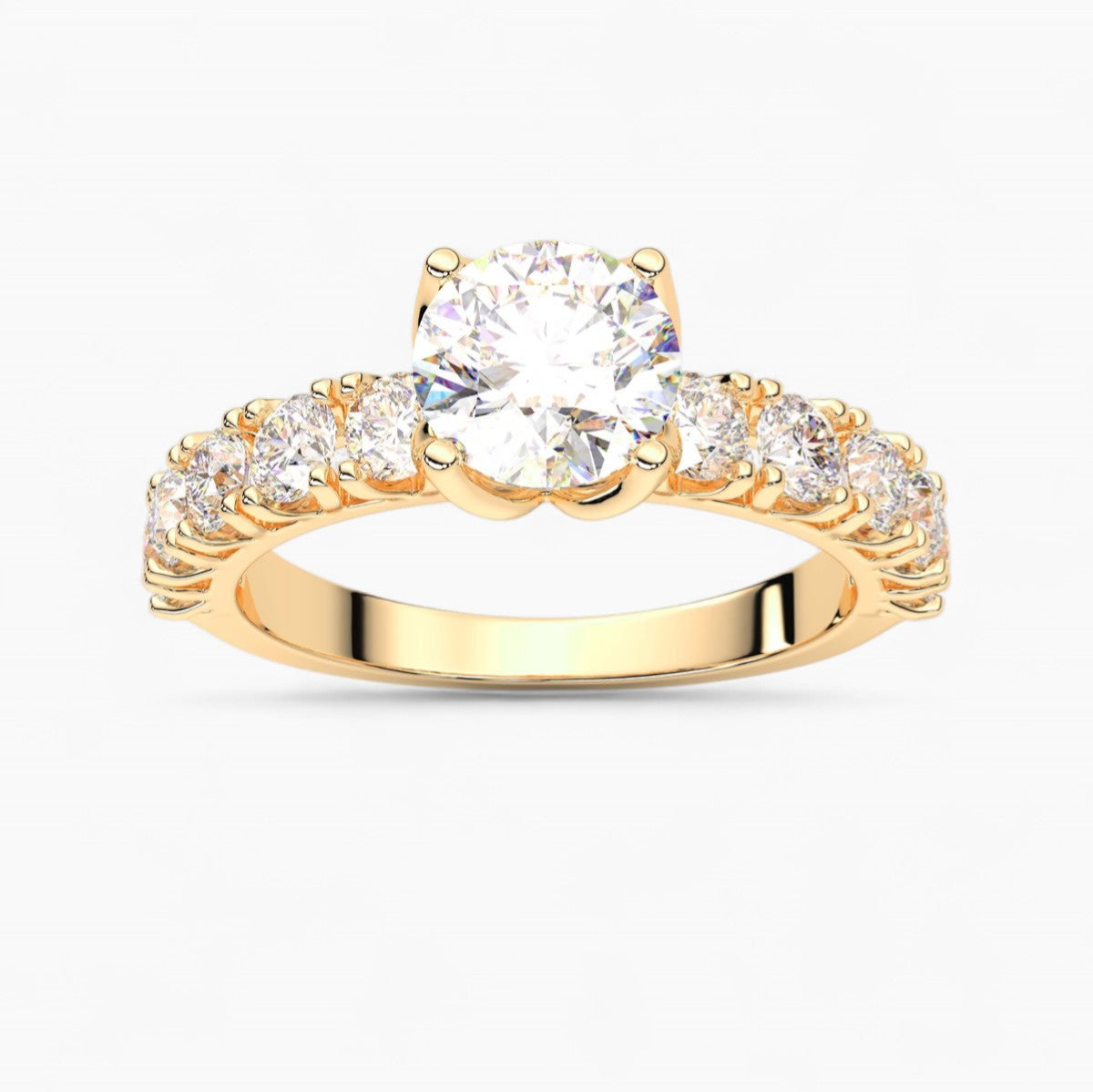 Solitaire Engagement Ring with Side Accents