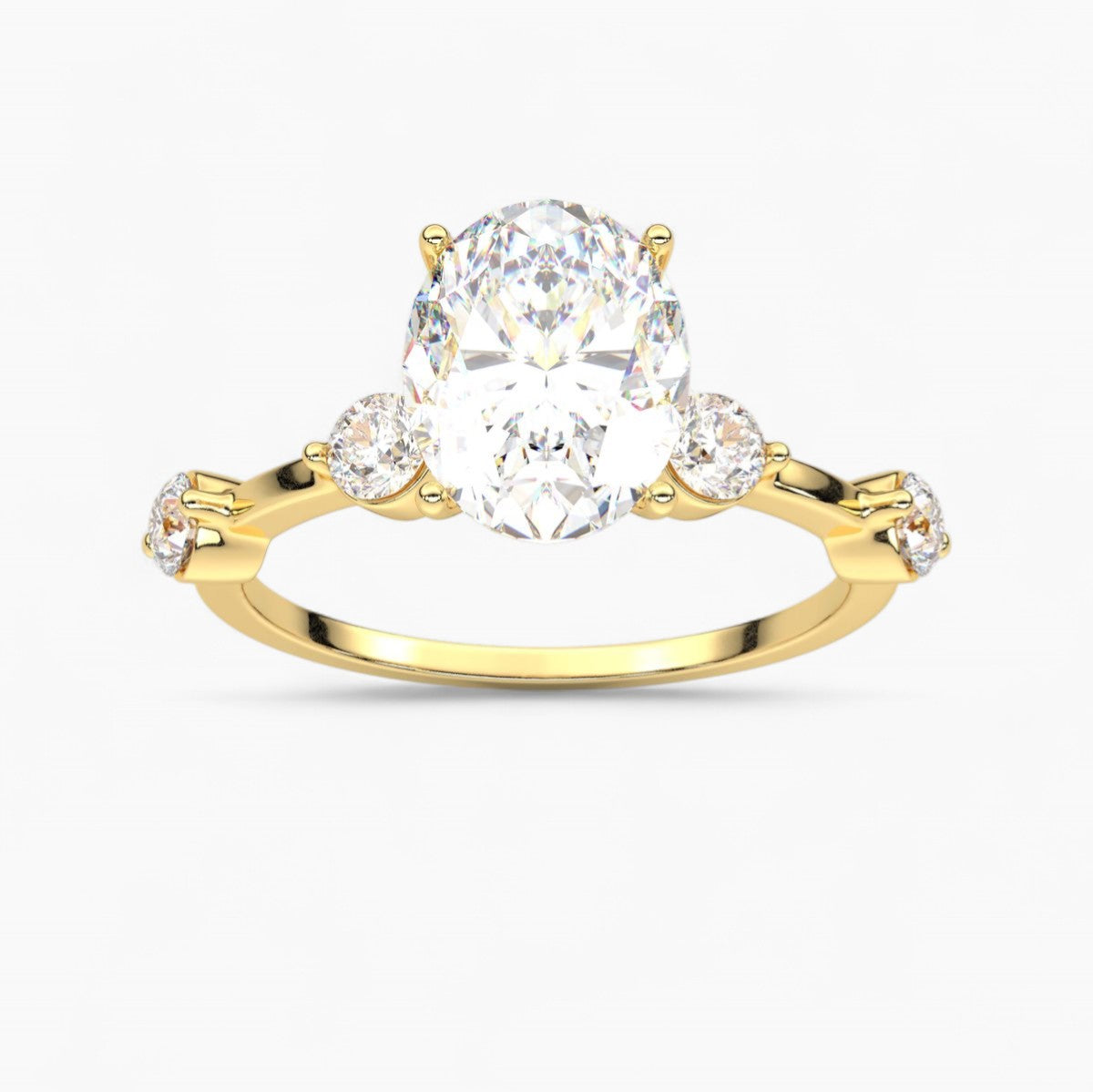 Side Accents Diamond Engagement Ring