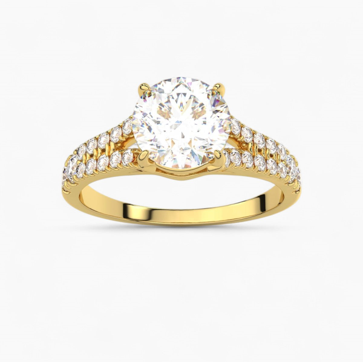Divided Shank Diamond Engagement Ring