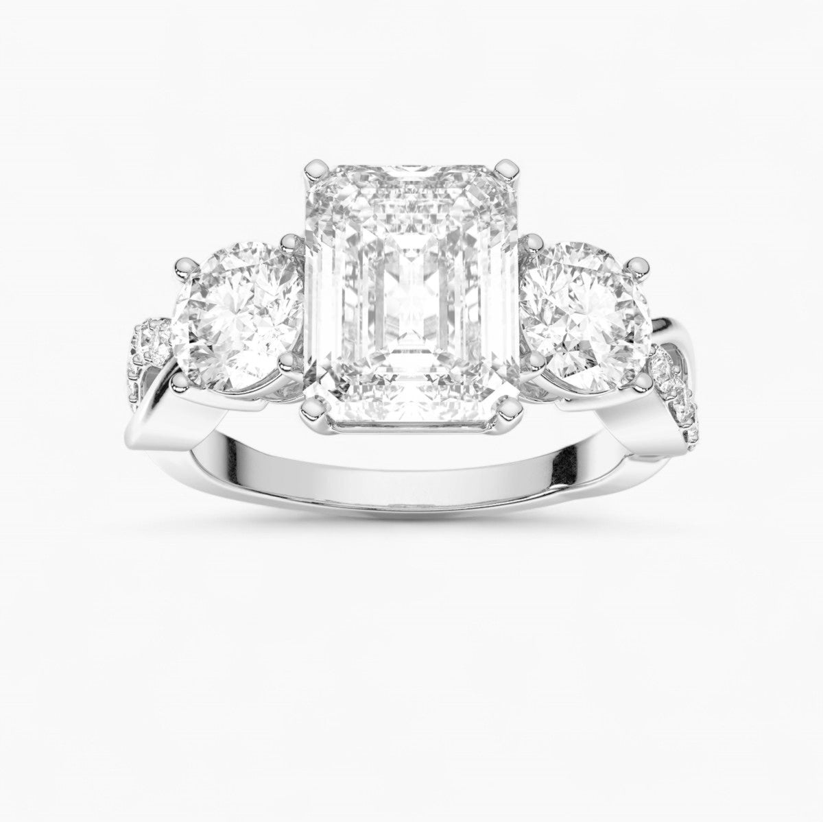Diamond Swirl Engagement Ring