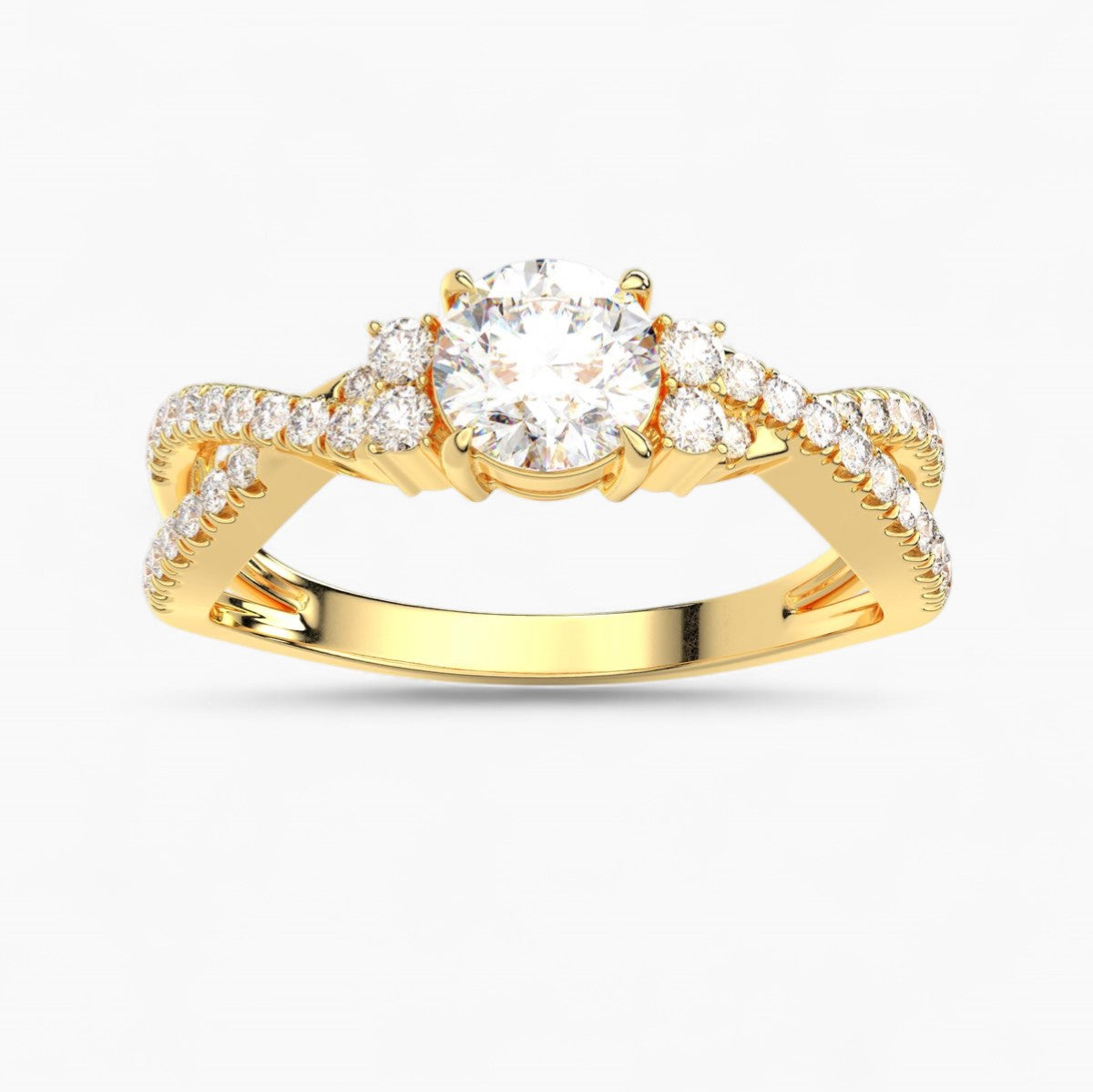 Twist Shank Diamond Engagement Ring