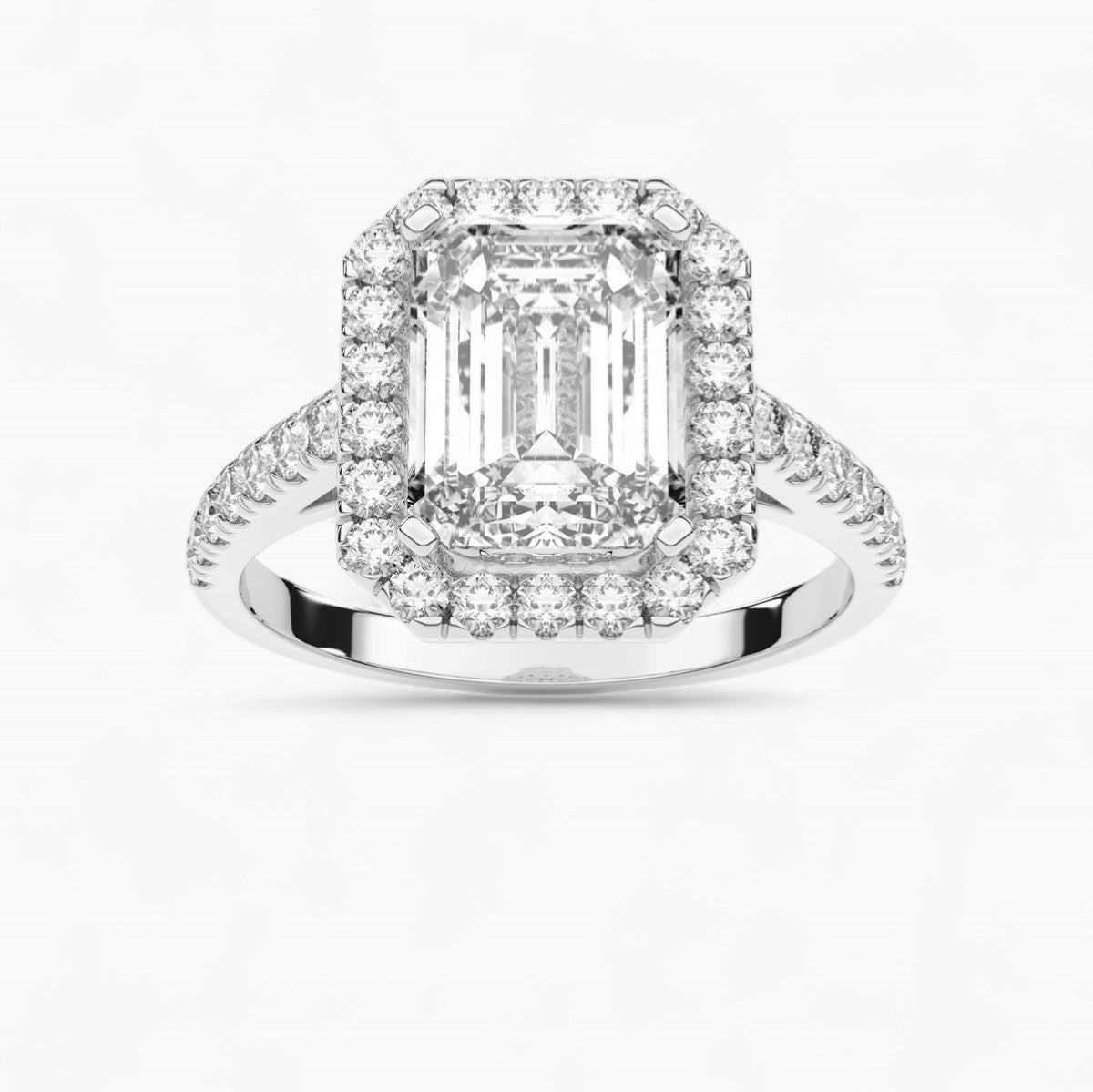 Surrounded Center Diamond Engagement Ring