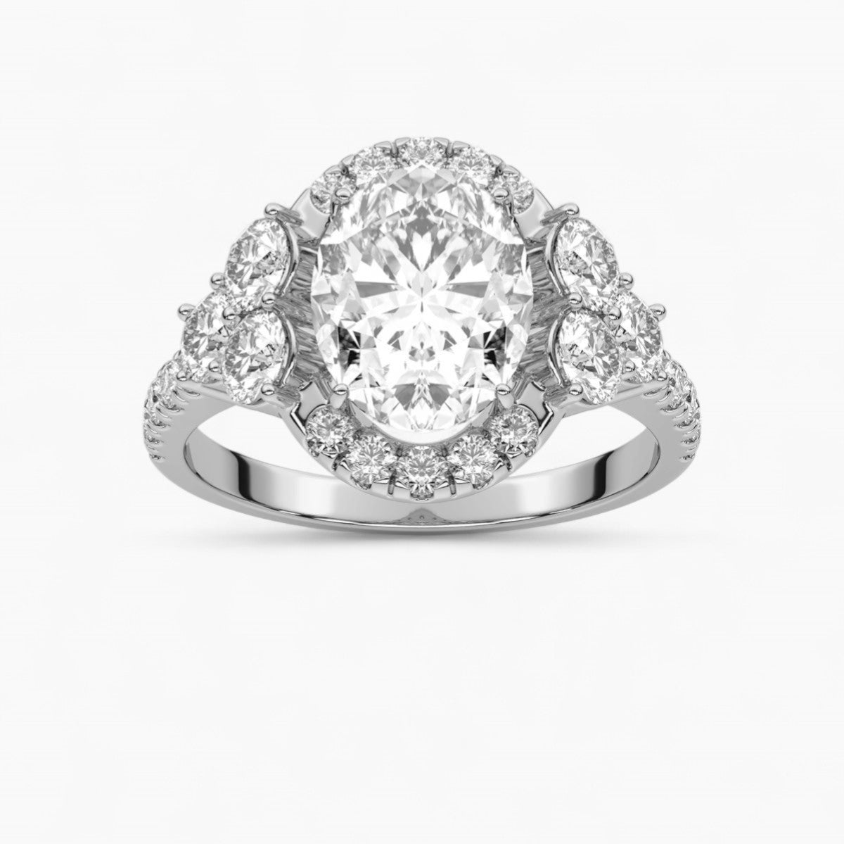 Side Accent Diamond Engagement Ring