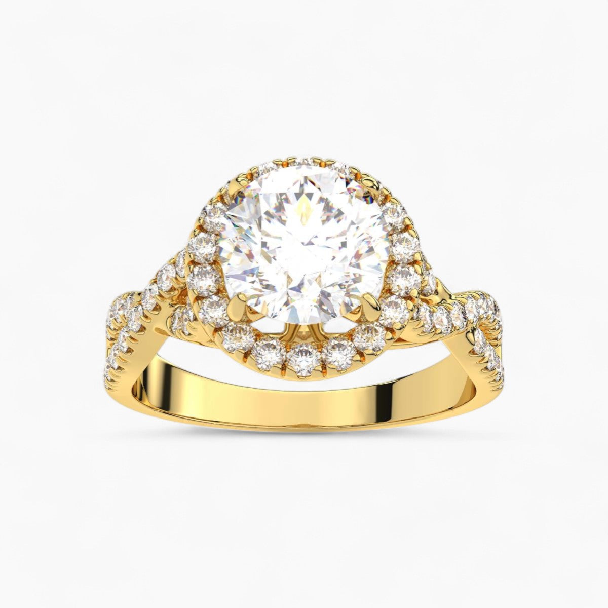 The Celestial Crossover Halo Engagement Ring