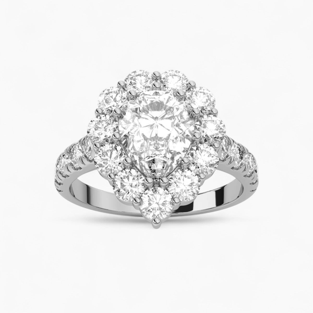 Grand Halo Split Prong Diamond Engagement Ring
