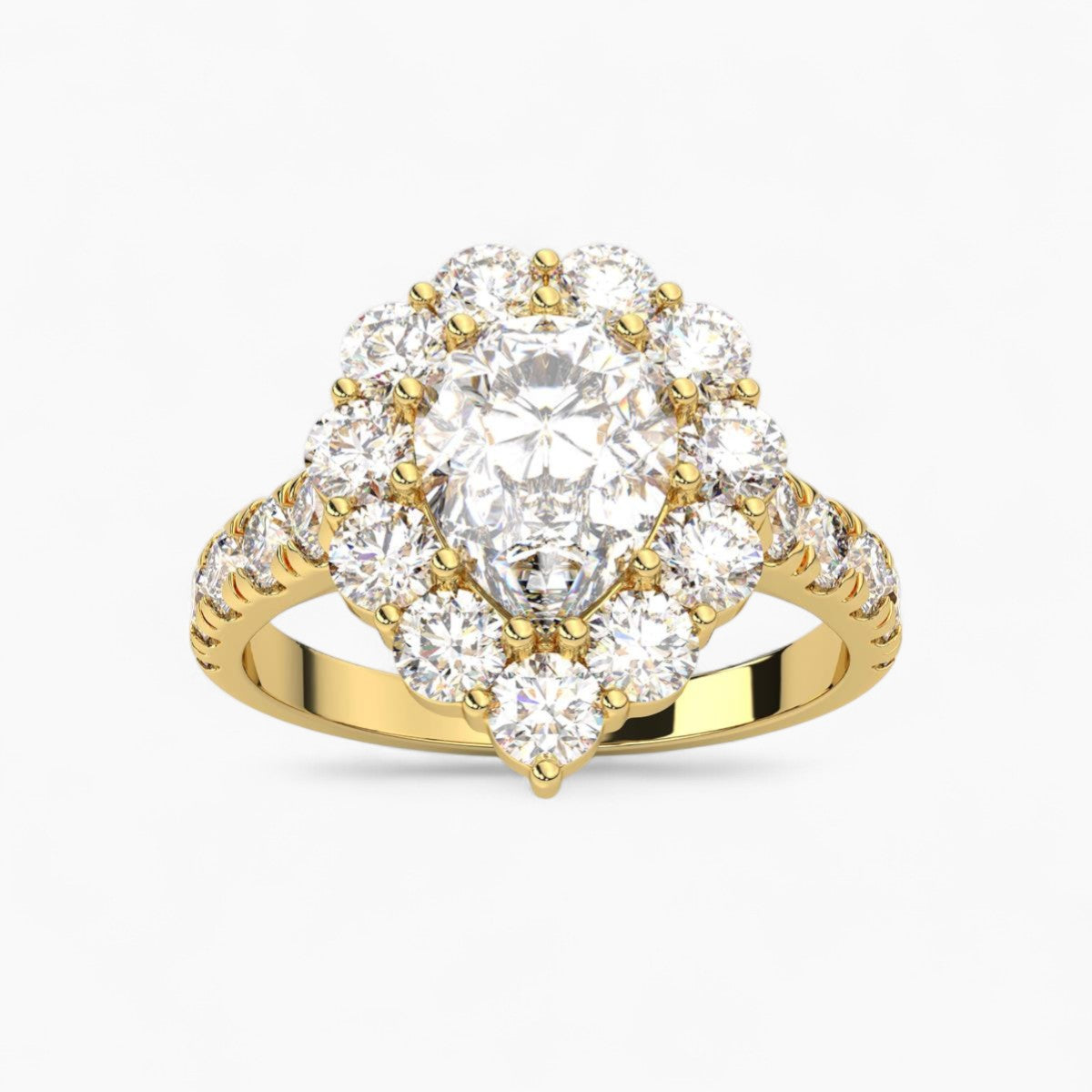 Grand Halo Split Prong Diamond Engagement Ring