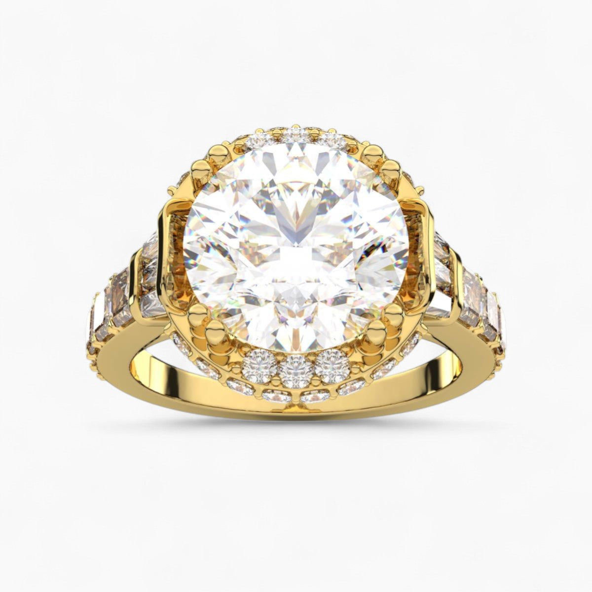 Side Accent Diamond Engagement Ring
