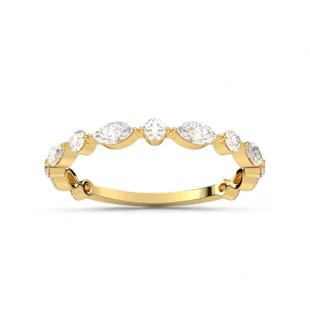 Marquise and Round-Cut Diamond Band