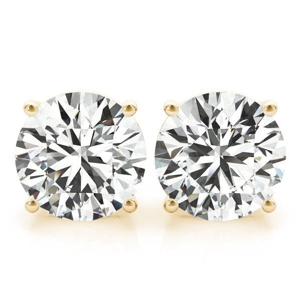 Four Prong Screw Back Round Stud Earrings