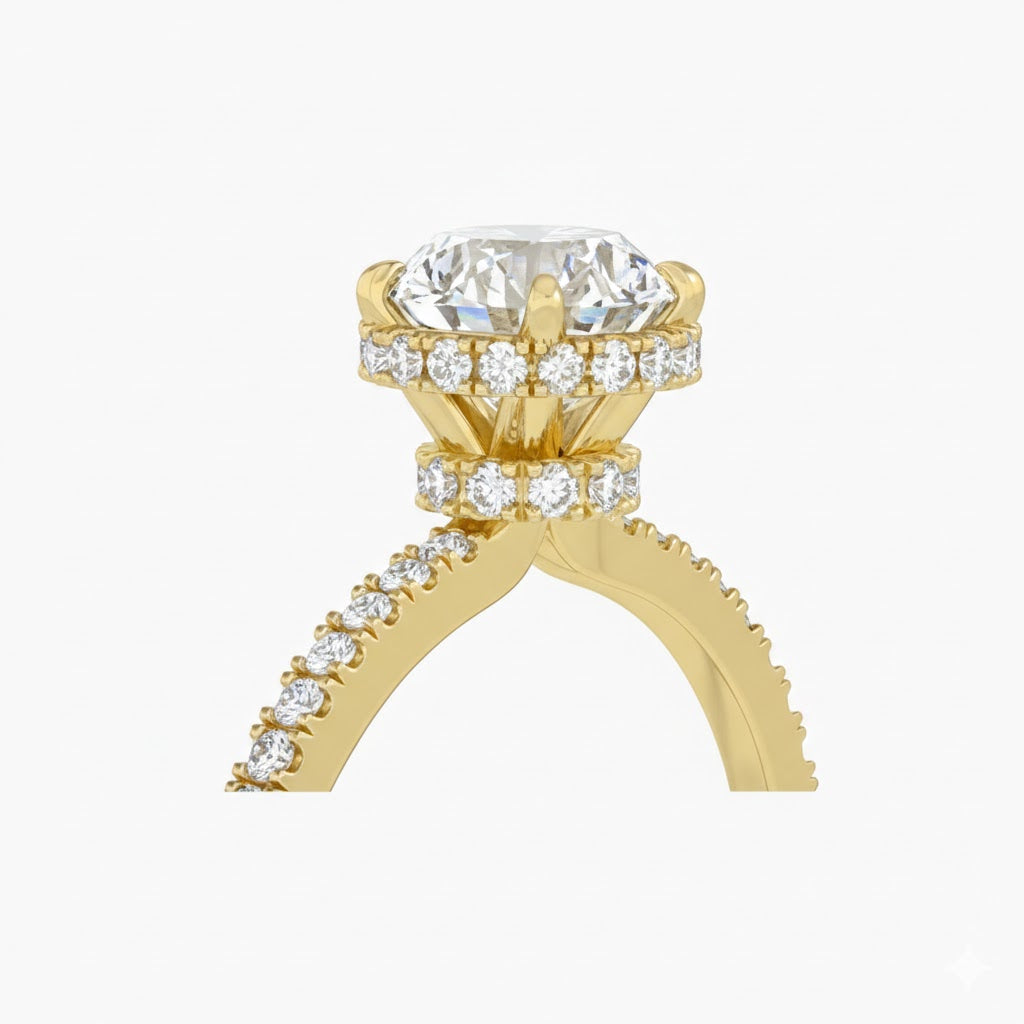 hidden halo lab grown diamond engagement rings