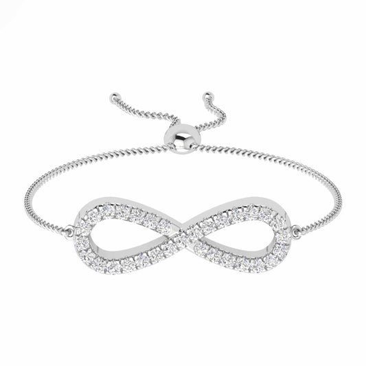 Modish Infinity Style Brilliant Round Cut Diamond Bolo Bracelet