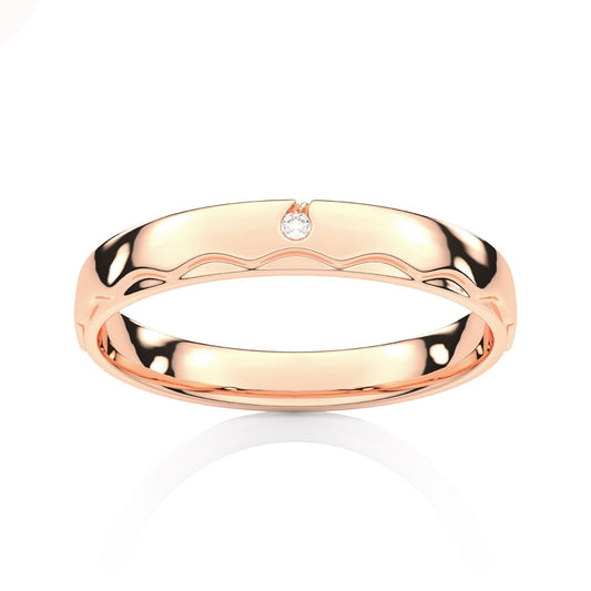 Unique Solitaire Round Diamond Mens Band