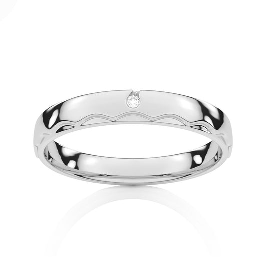 Unique Solitaire Round Diamond Mens Band