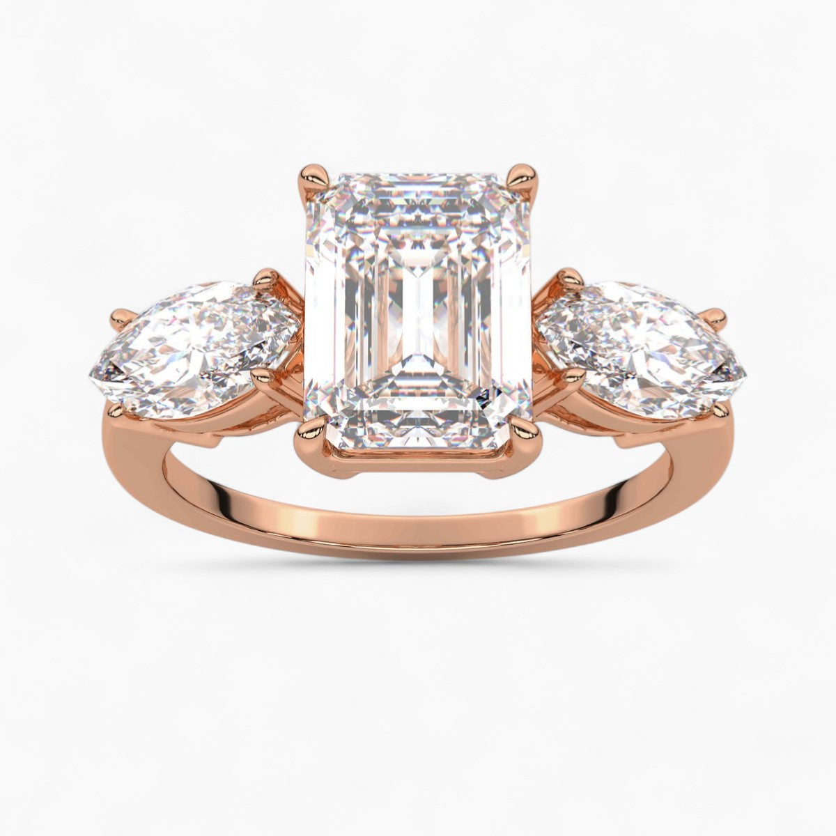 Round Cut Three Stone Diamond Engagement Ring