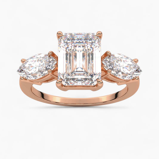 Round Cut Three Stone Diamond Engagement Ring