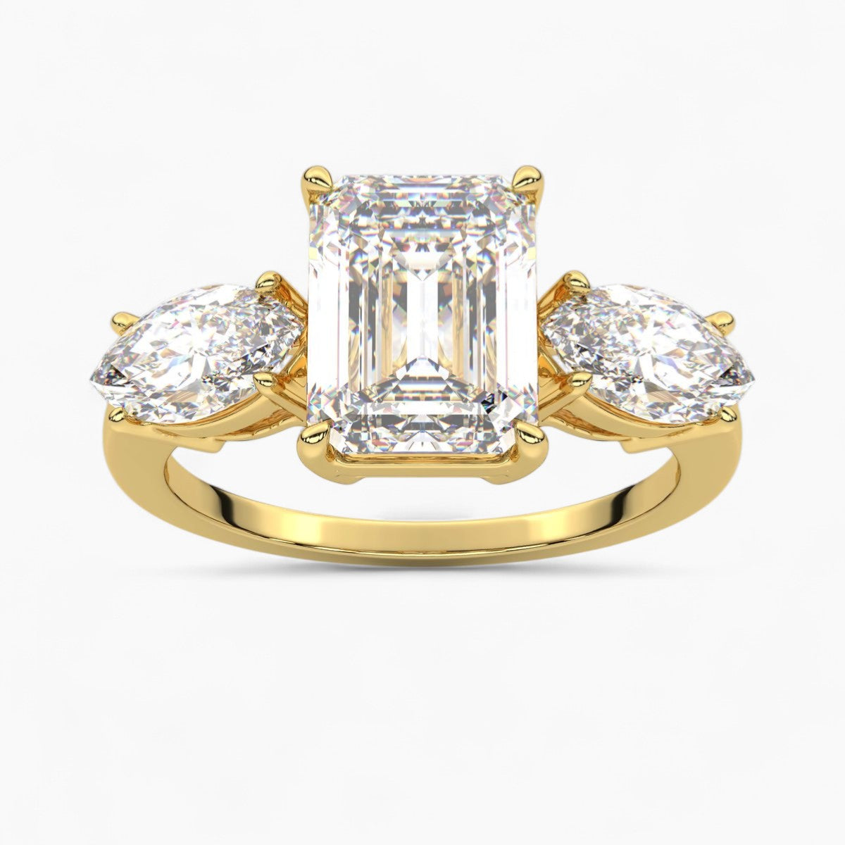 Round Cut Three Stone Diamond Engagement Ring
