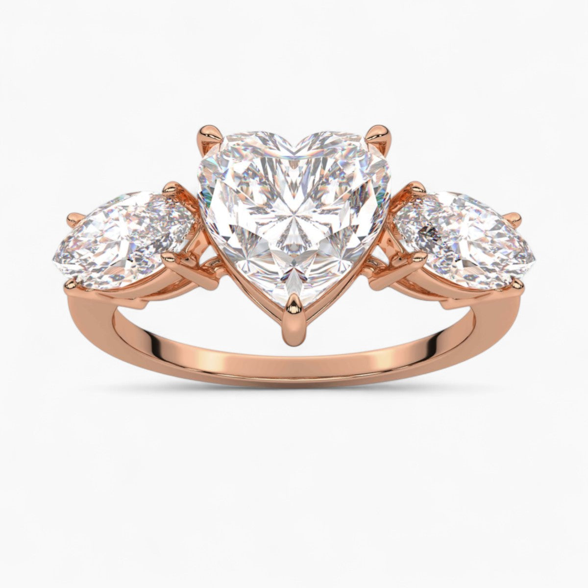 Round Cut Three Stone Diamond Engagement Ring