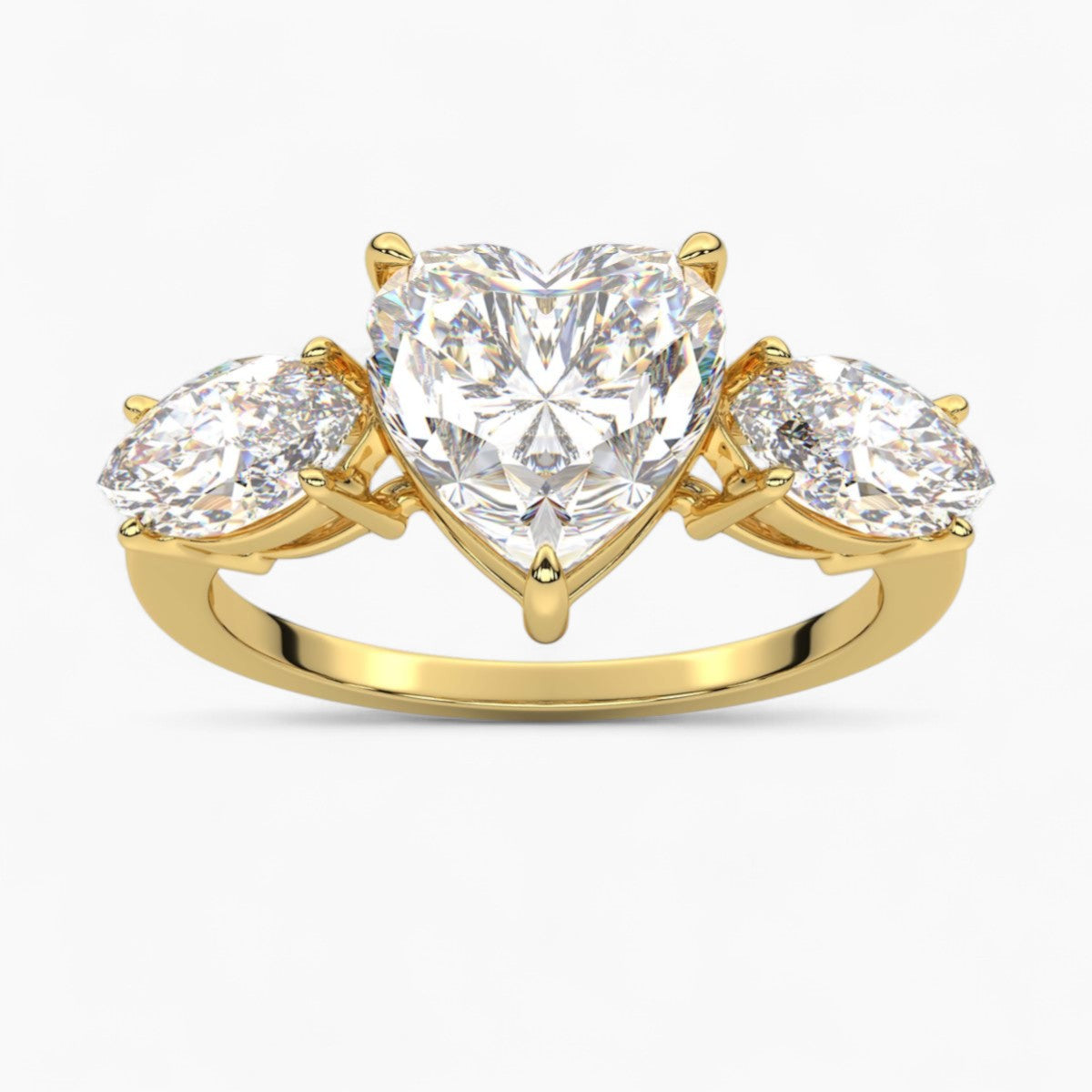 Round Cut Three Stone Diamond Engagement Ring