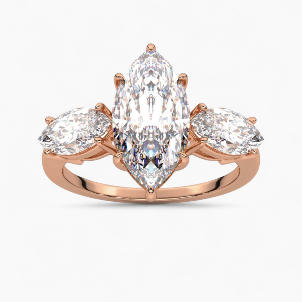 Round Cut Three Stone Diamond Engagement Ring