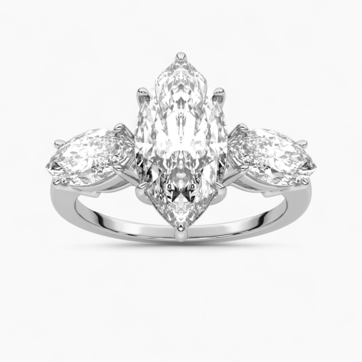 Round Cut Three Stone Diamond Engagement Ring