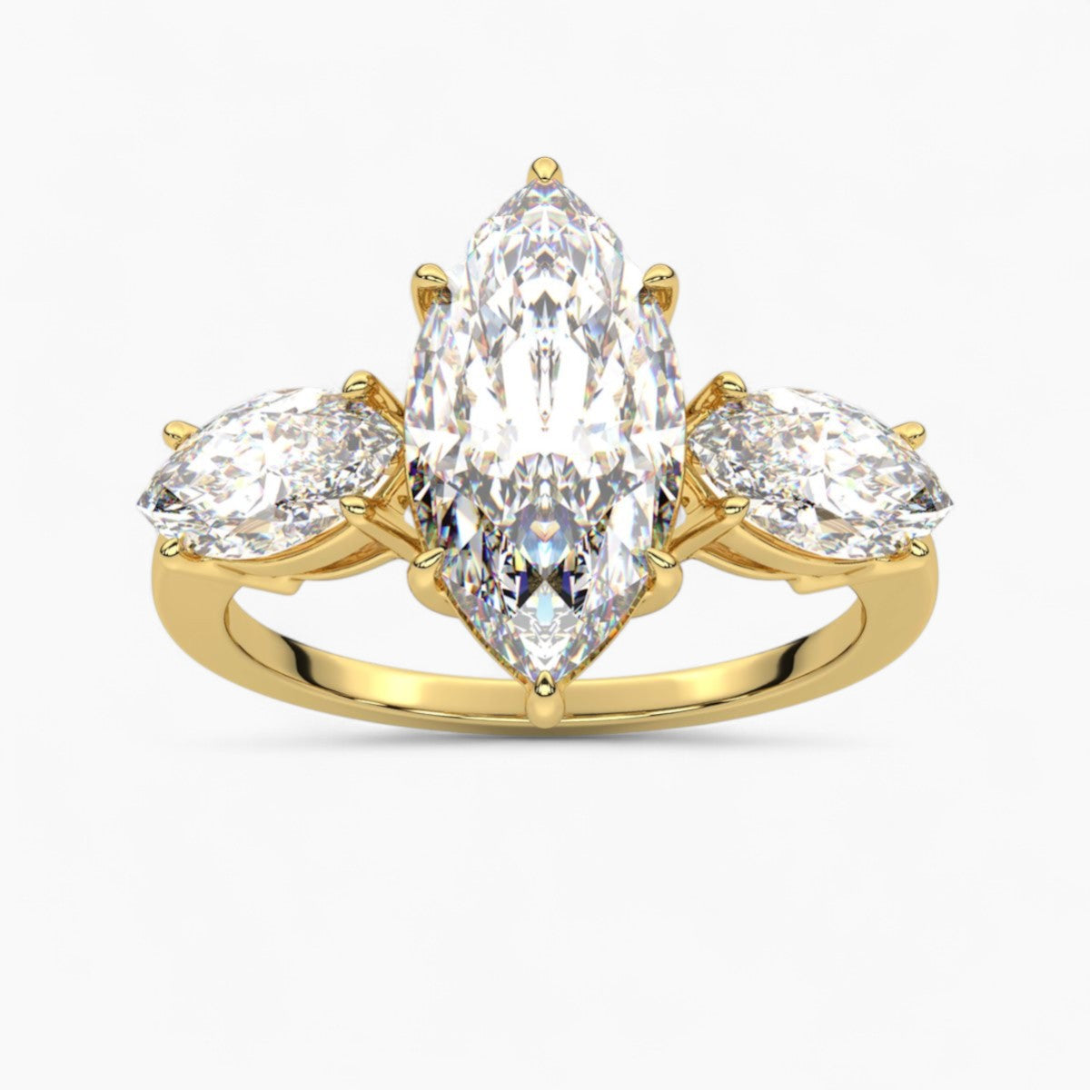 Round Cut Three Stone Diamond Engagement Ring