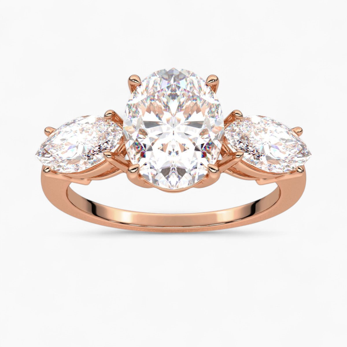 Round Cut Three Stone Diamond Engagement Ring