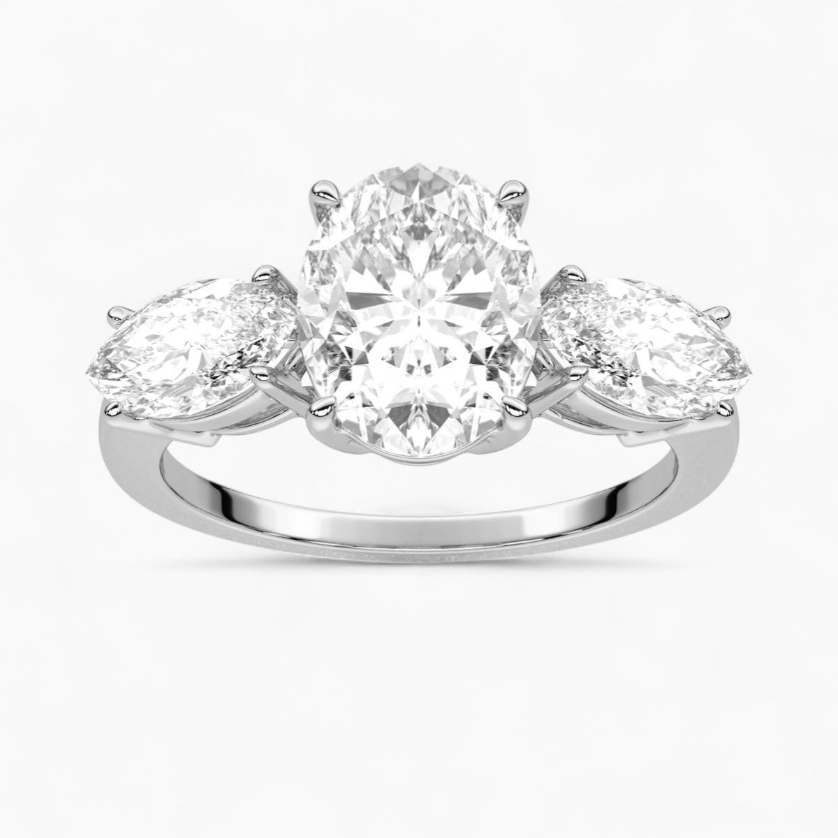 Round Cut Three Stone Diamond Engagement Ring