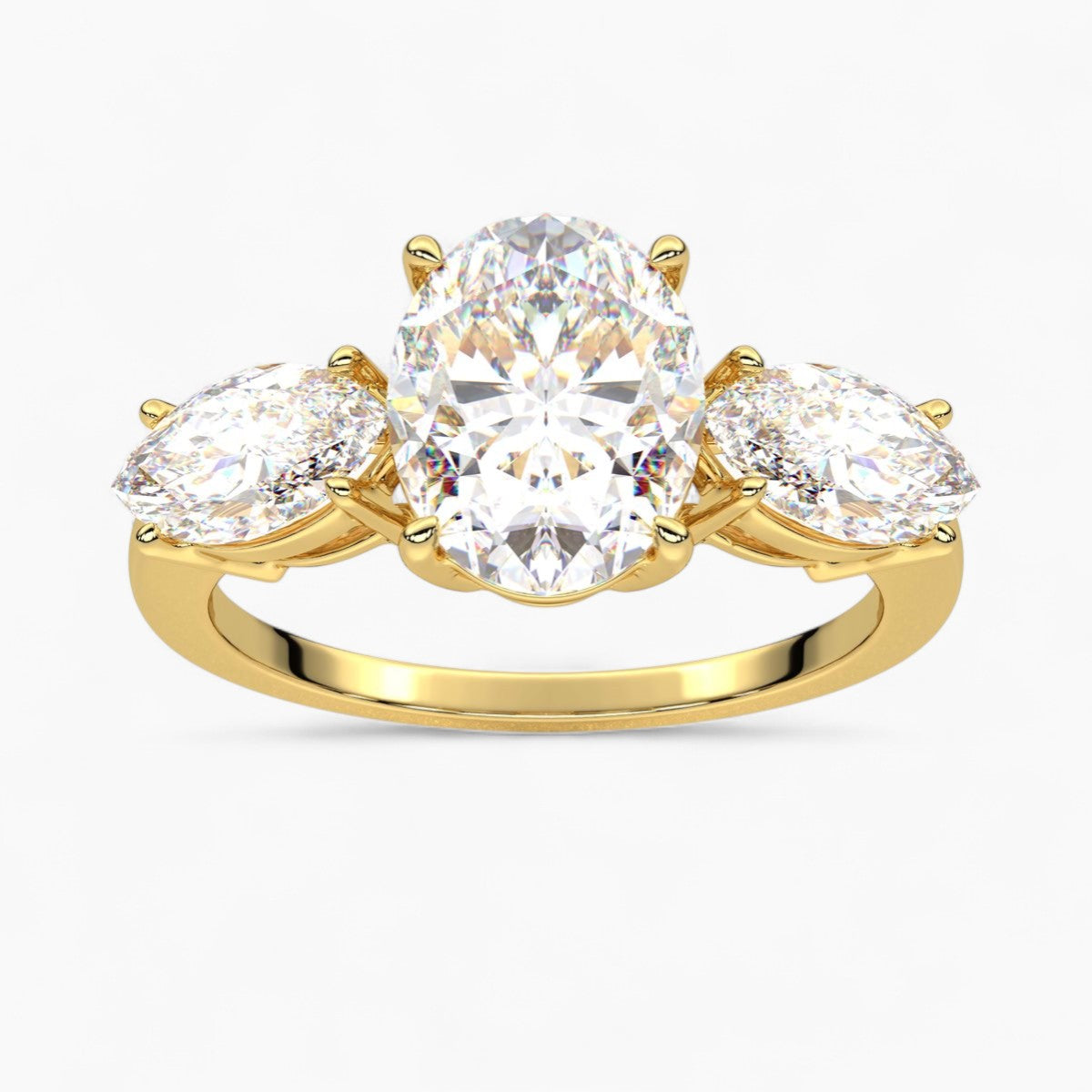 Round Cut Three Stone Diamond Engagement Ring