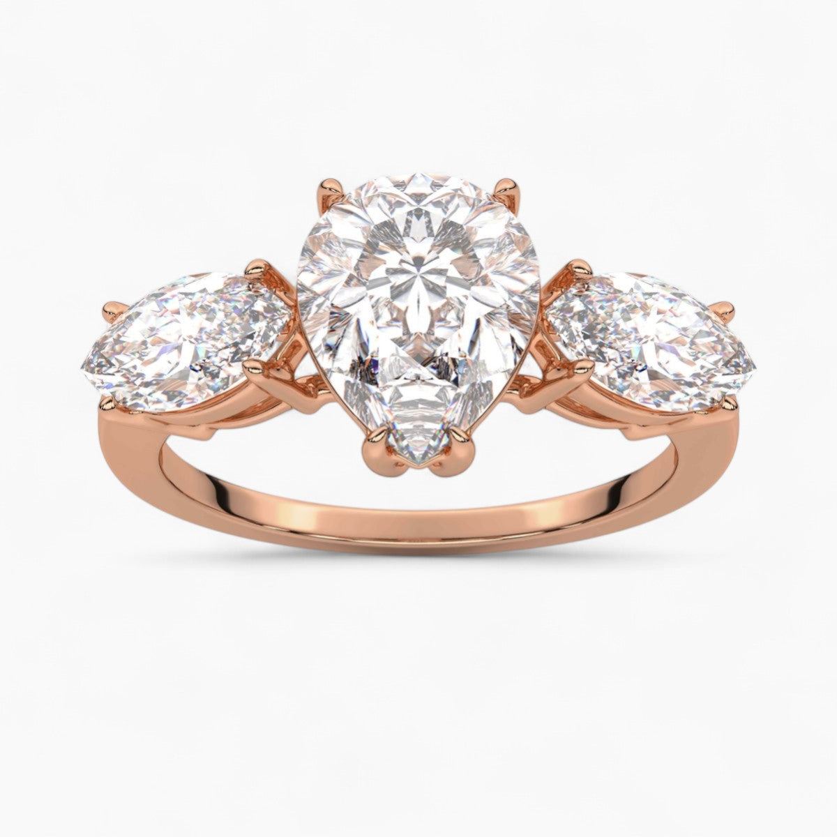 Round Cut Three Stone Diamond Engagement Ring