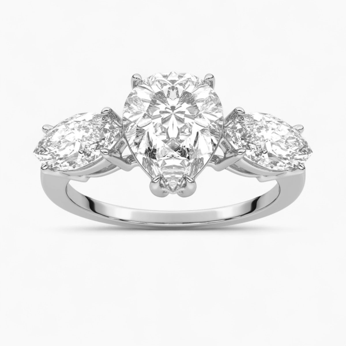 Round Cut Three Stone Diamond Engagement Ring