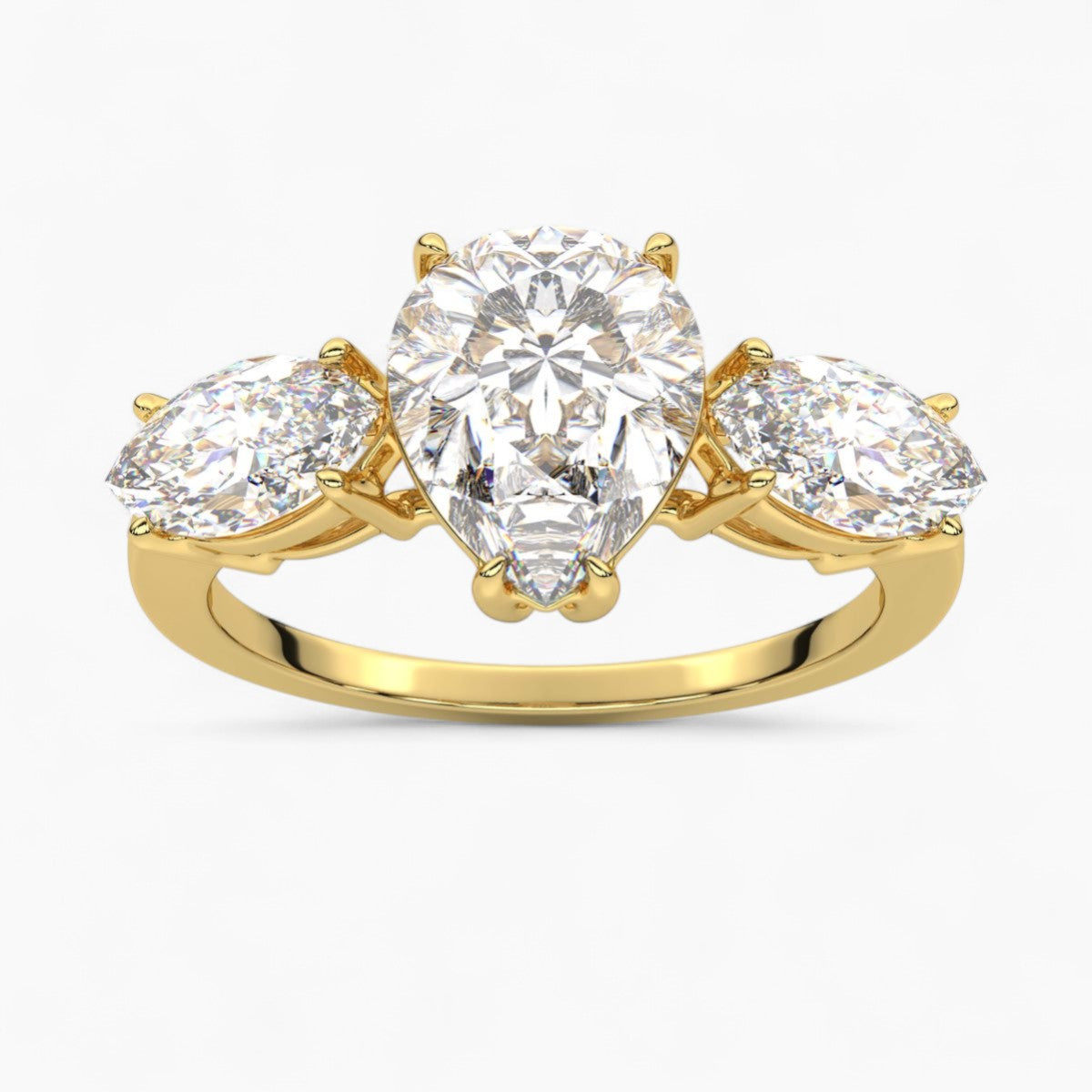 Round Cut Three Stone Diamond Engagement Ring