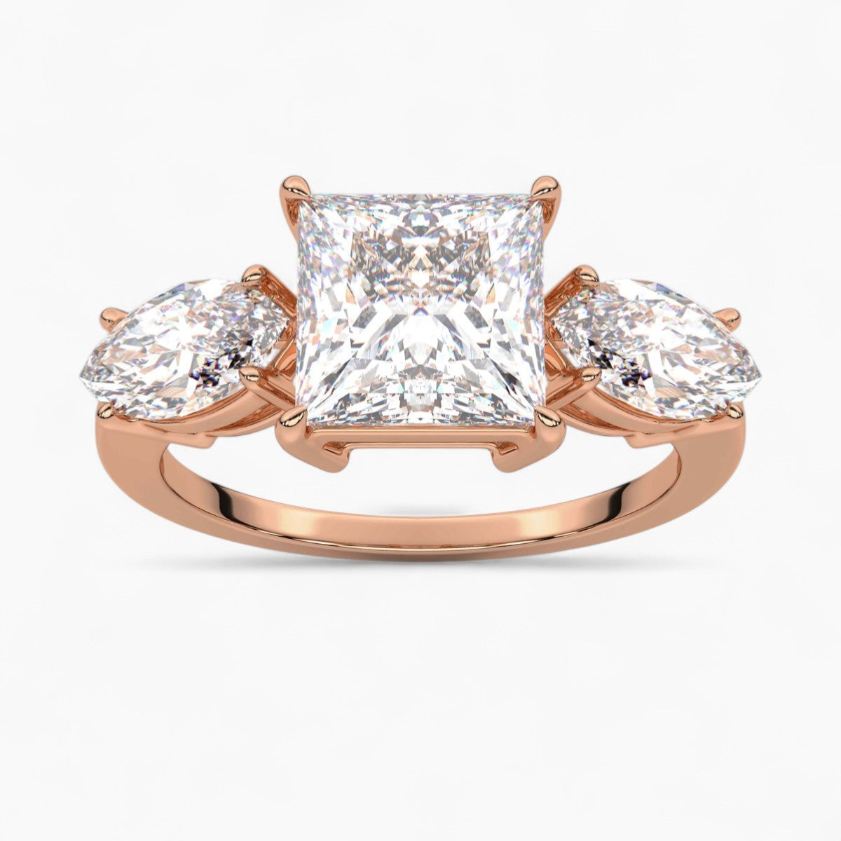 Round Cut Three Stone Diamond Engagement Ring