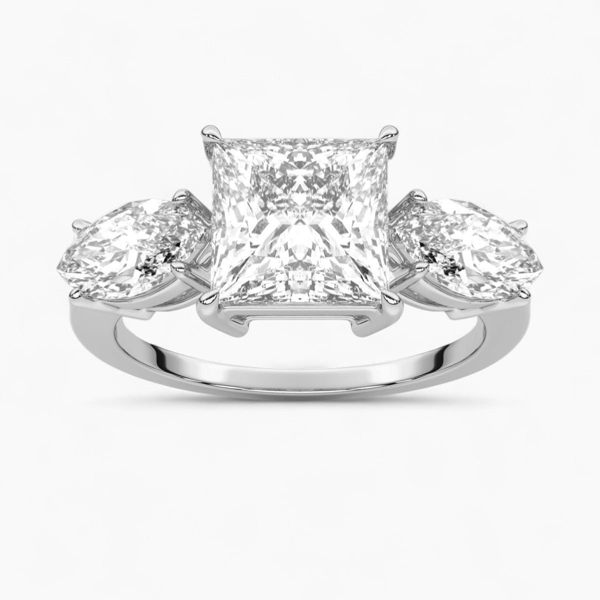 Round Cut Three Stone Diamond Engagement Ring