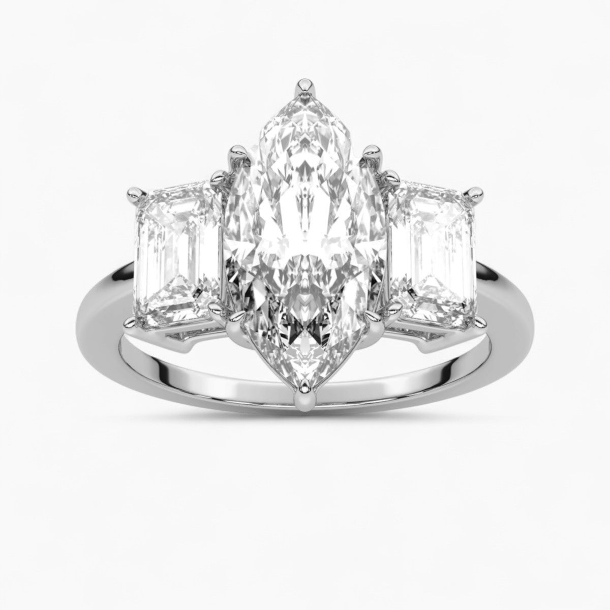 Oval Cut Three Stone Diamond Engagement Ring
