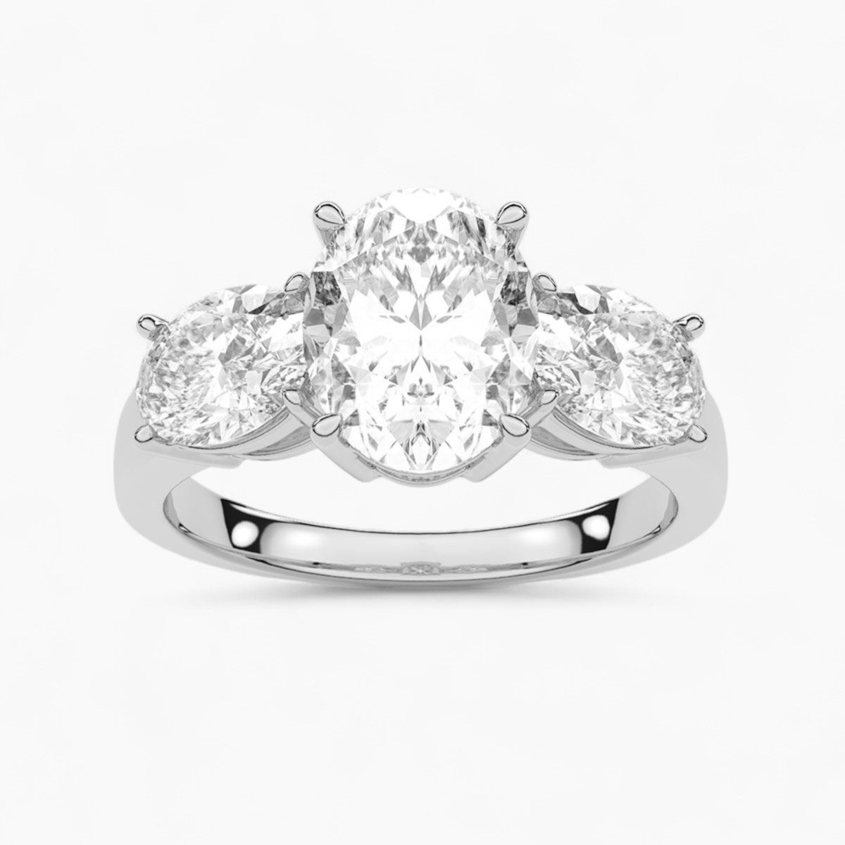 Oval Cut Three Stone Diamond Engagement Ring