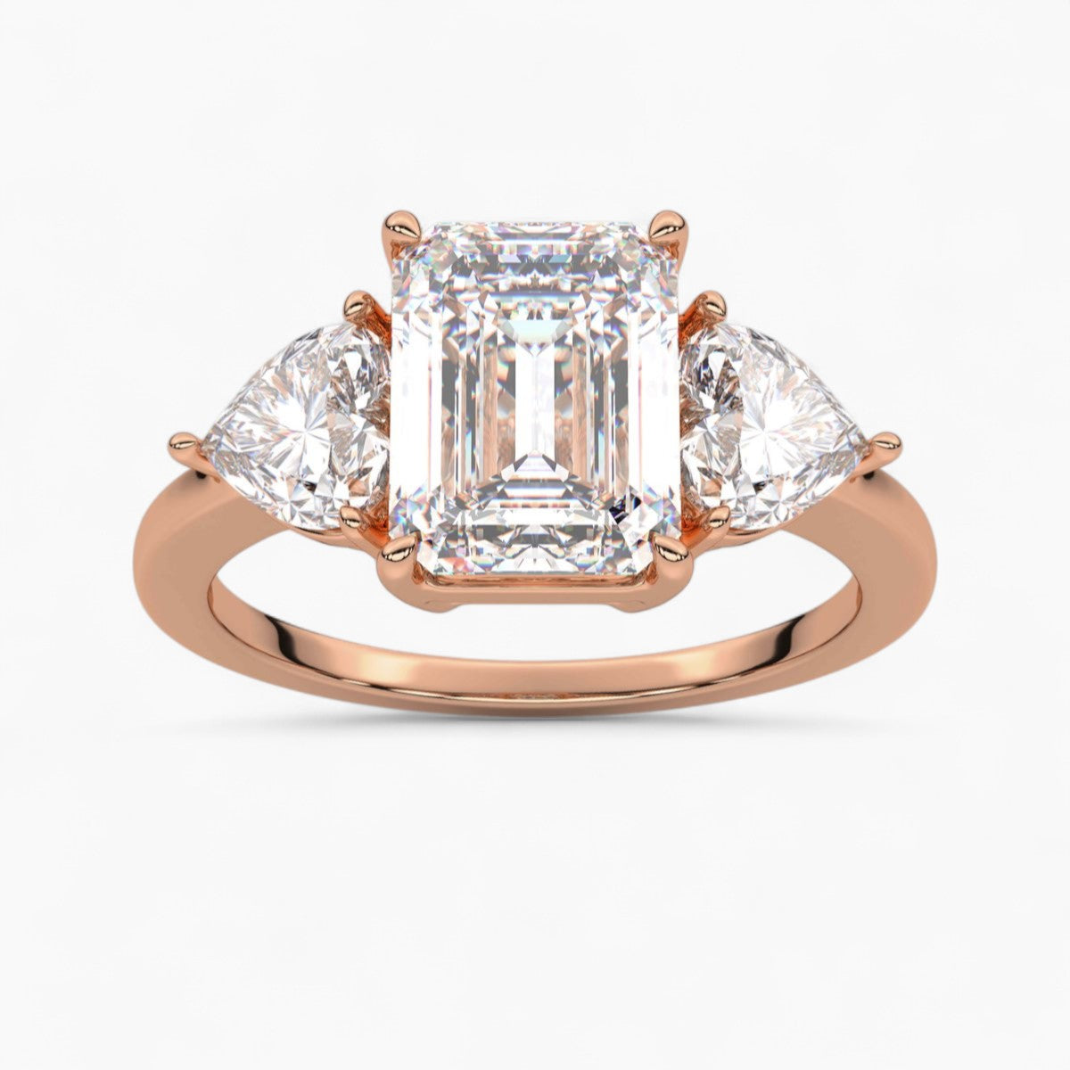 Pear Cut Three Stone Diamond Engagement Ring