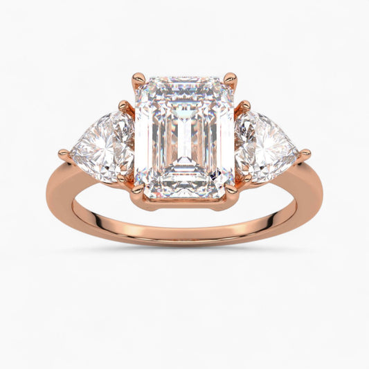 Pear Cut Three Stone Diamond Engagement Ring