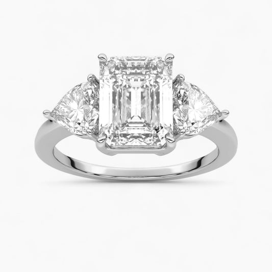 Pear Cut Three Stone Diamond Engagement Ring