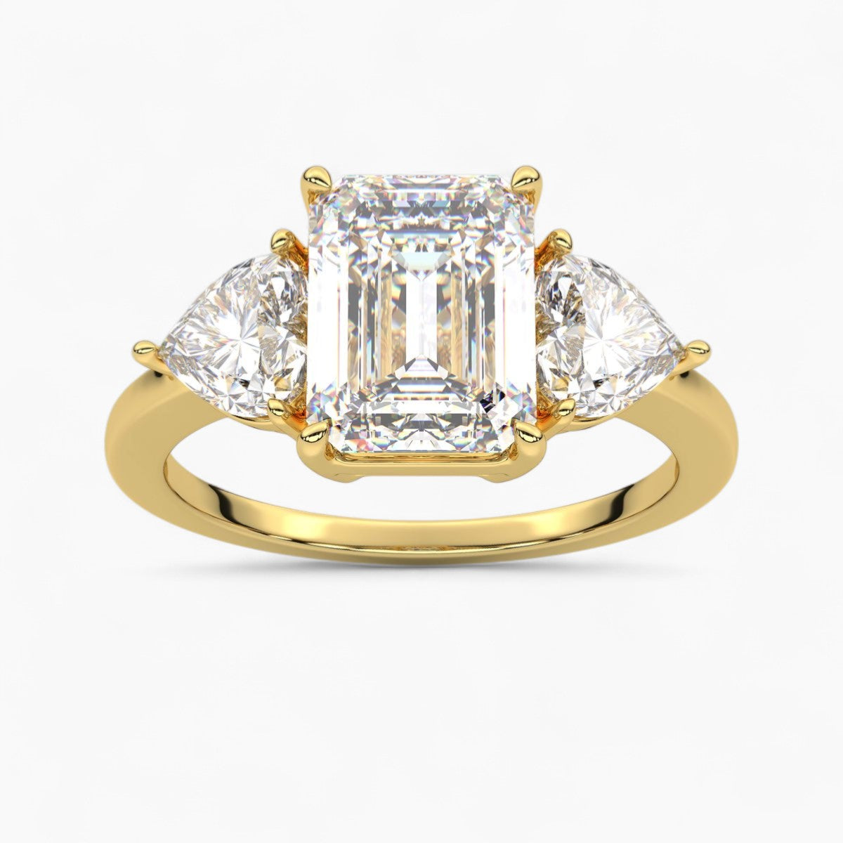 Pear Cut Three Stone Diamond Engagement Ring