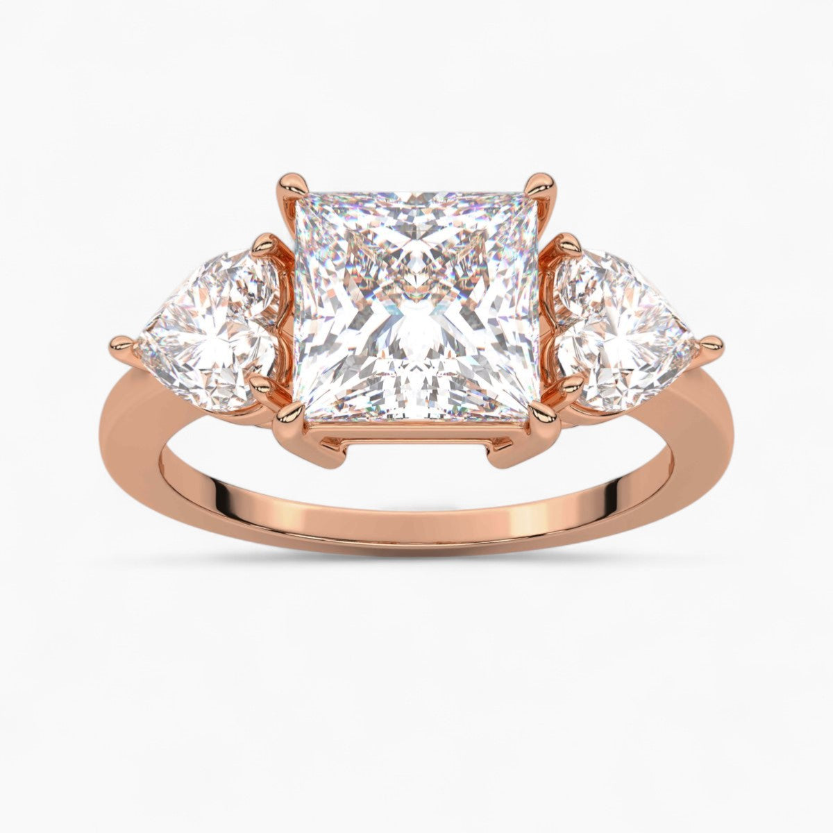 Pear Cut Three Stone Diamond Engagement Ring