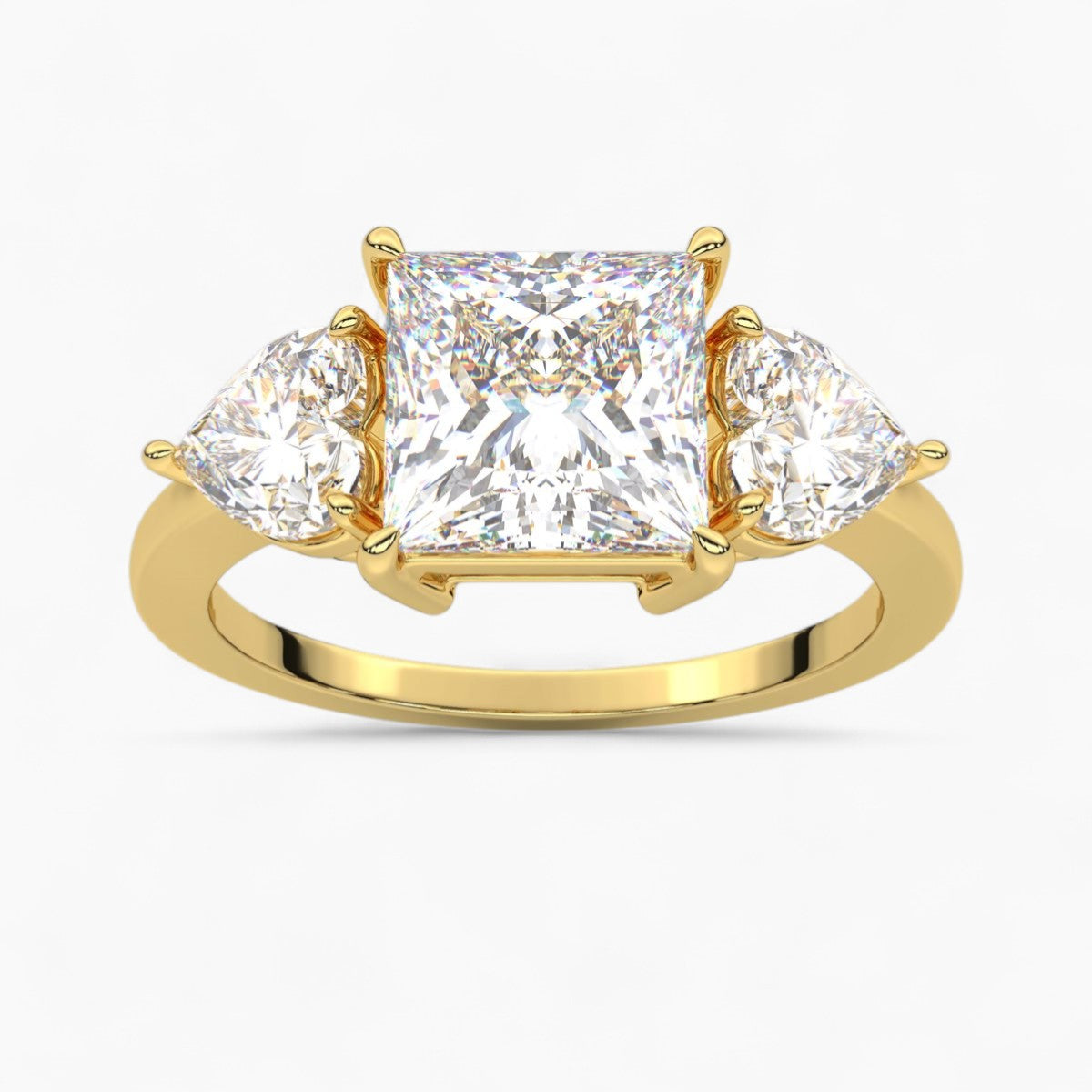 Pear Cut Three Stone Diamond Engagement Ring