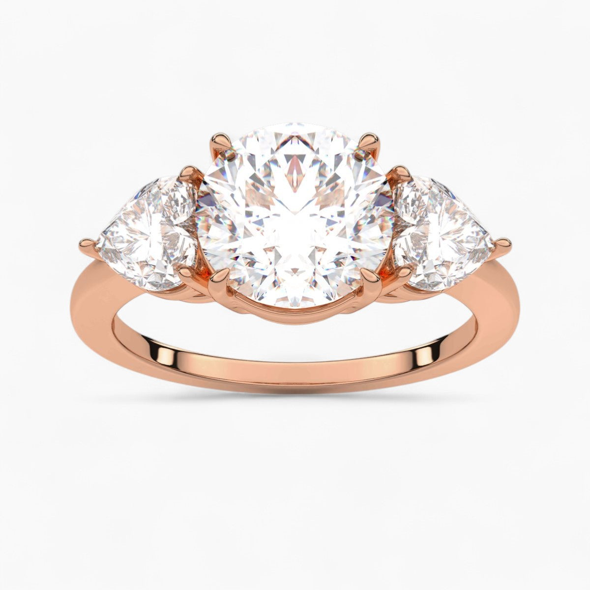 Pear Cut Three Stone Diamond Engagement Ring