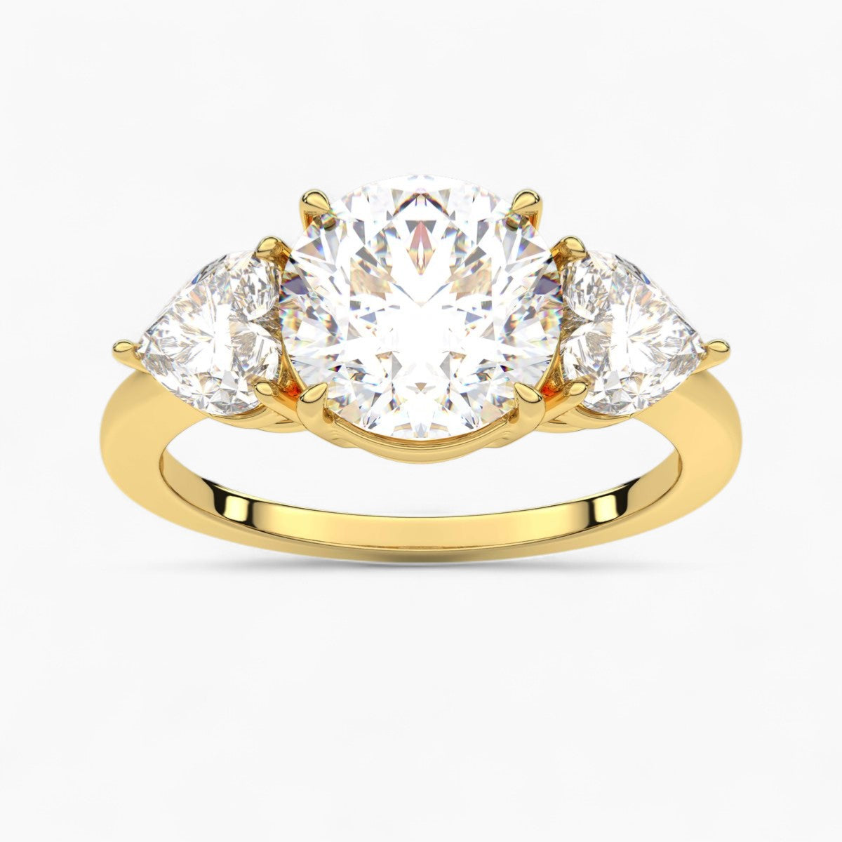 Pear Cut Three Stone Diamond Engagement Ring